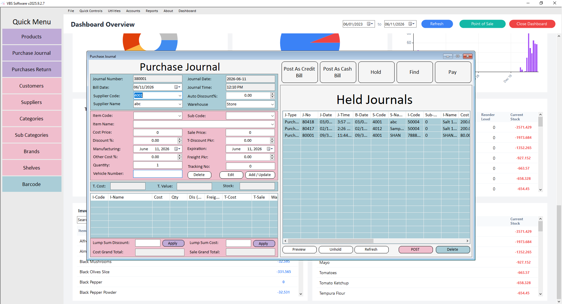 Inventory Dashboard
